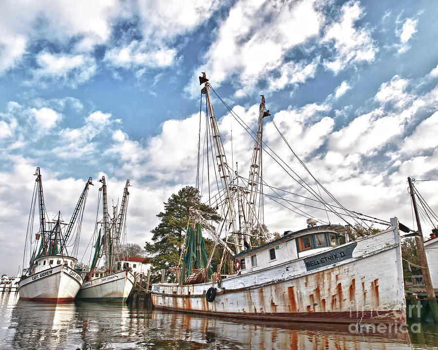 Shrimpers at Rest Photograph by Mike Covington