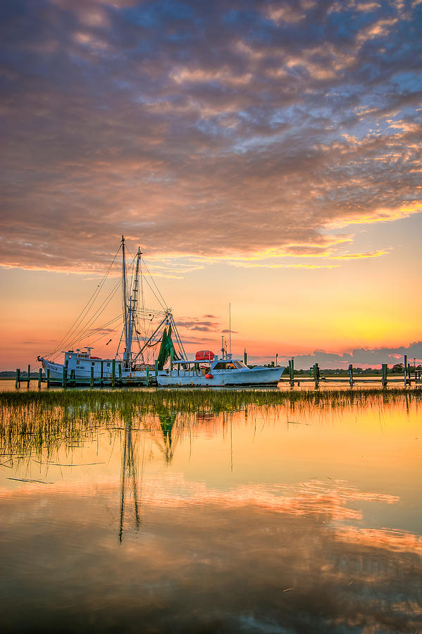 Shrimpers Calm Photograph by Steve DuPree