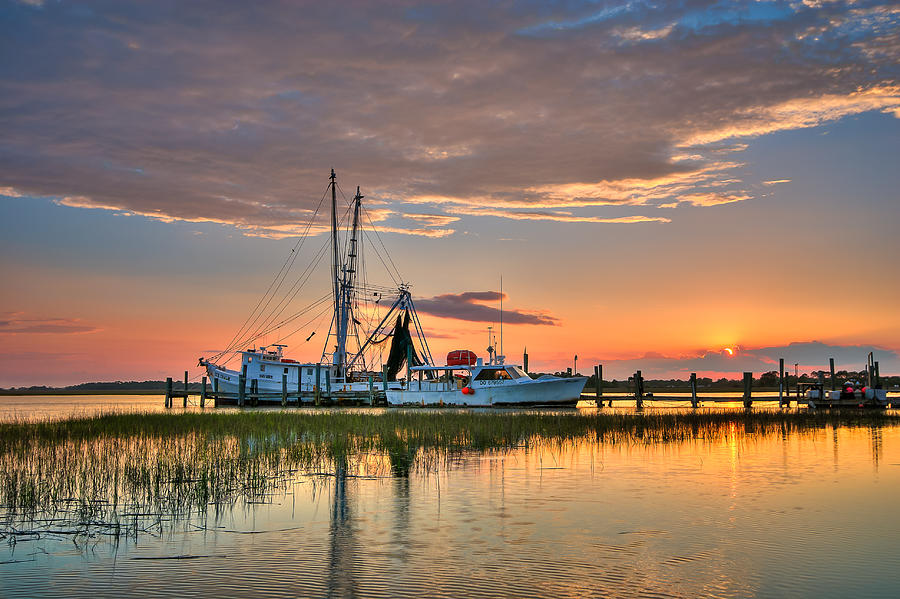 Sunset Photograph - Shrimpers Delight by Steve DuPree