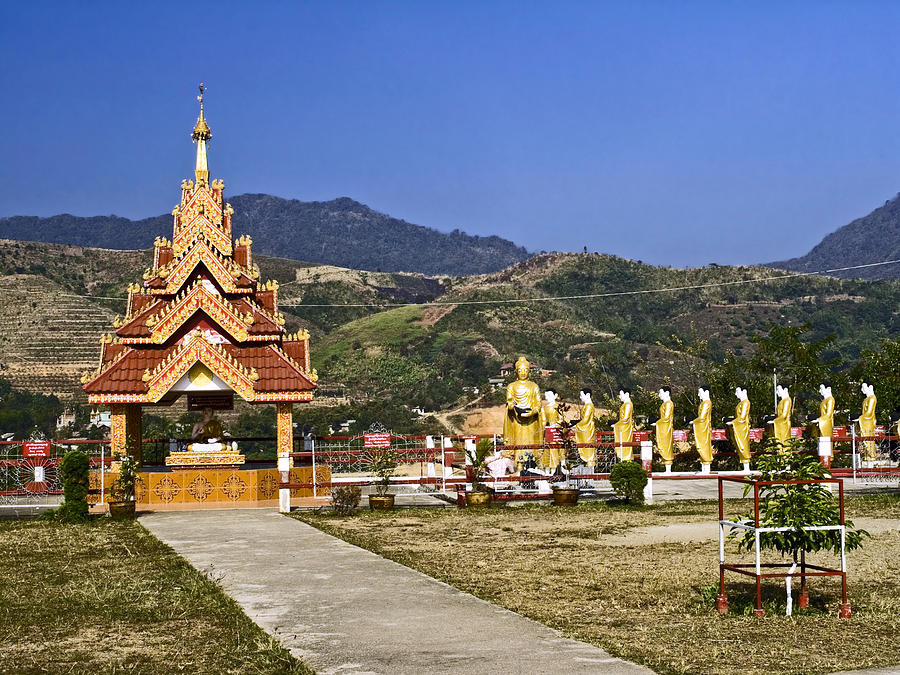 Shrine and Monk Statues Photograph by Sally Weigand - Pixels