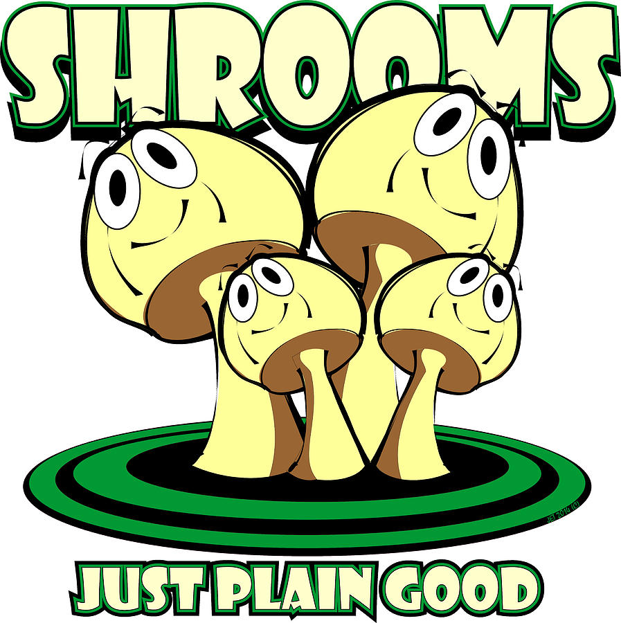 Shrooms - Just Plain Good In Green Digital Art by Jack Thompson