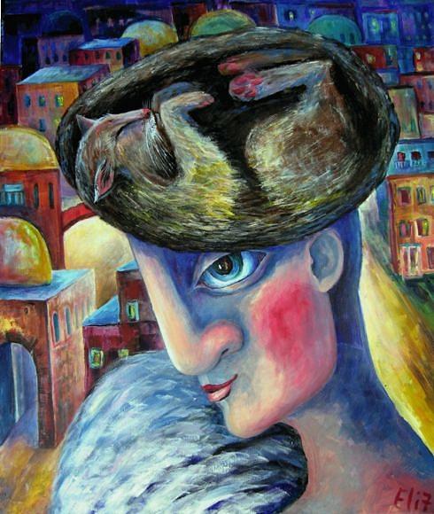 Hat Painting - Shtreimel  by Elisheva Nesis