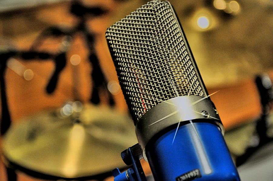 Blue Shure Microphone Photograph by Sonja Dover - Fine Art America