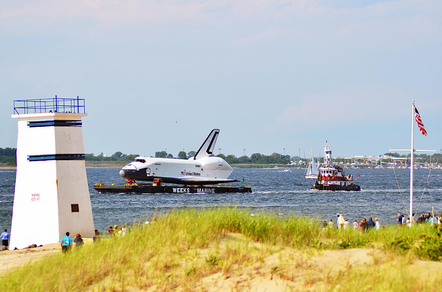 Shuttle Enterprise Passing Breezy Point Watchtower Photograph by Maureen E Ritter