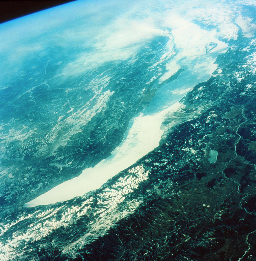 Shuttle Sts-45 View Of Lake Baikal Photograph by Nasa/science Photo Library