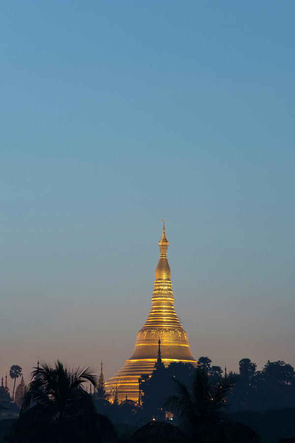 Shwedagon Pagoda Lit Up At Dawn Photograph by Eitan Simanor Shwedagon Pagoda Lit Up At Dawn Photograph by Eitan Simanor