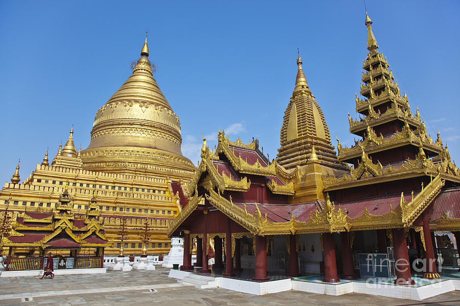 Horizontal Photograph - Shwezigon Pagoda Bagan Burma by Craig Lovell