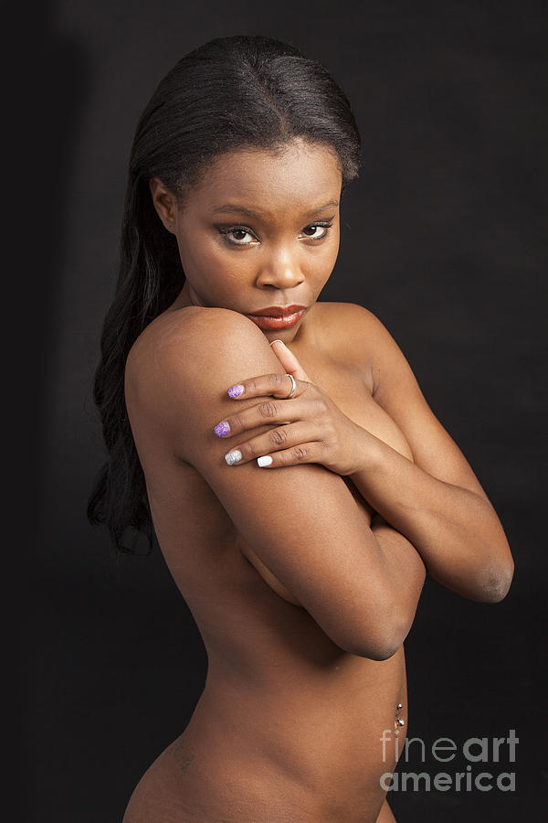 Nude Photograph - Shy Look African Nude 1005.02 by Kendree Miller