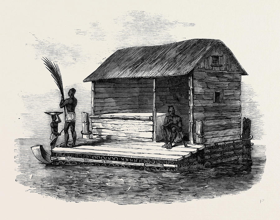 Siamese Bamboo Hut Drawing By English School