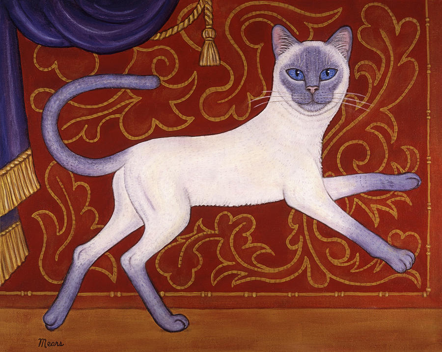 Cat Painting - Siamese Cat Runner by Linda Mears
