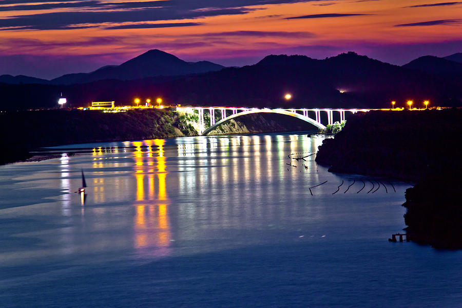 Sibenik bay bridge dusk view Photograph by Brch Photography