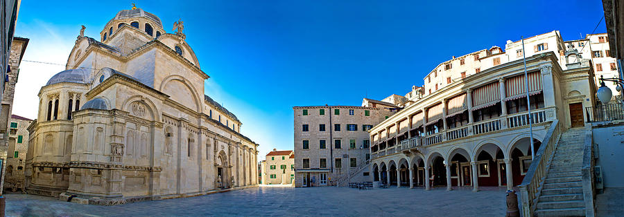 Sibenik UNESCO cathedral square panorama Photograph by Brch Photography