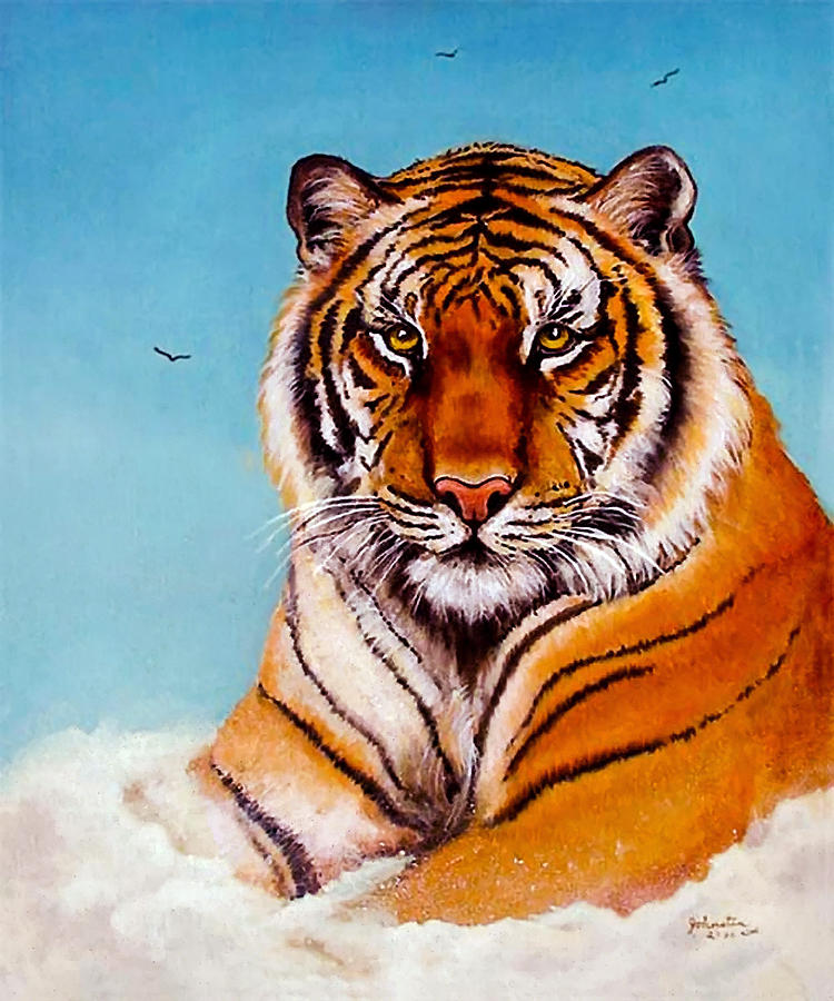 Animal Painting - Siberian King Tiger by Bob and Nadine Johnston
