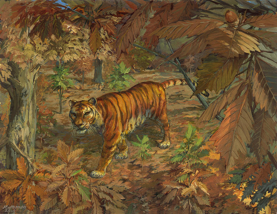 Wildlife Painting - Siberian Tiger by ACE Coinage painting by Michael Rothman