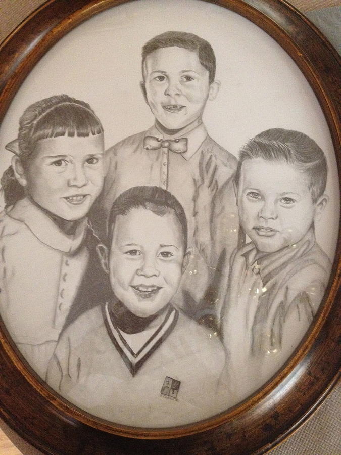 Siblings Drawing by Sharon Schultz