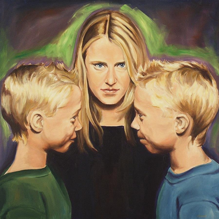 Siblings Painting by Sheila Diemert