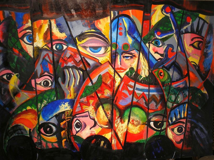 Sicilian puppets III Painting by Georg Douglas