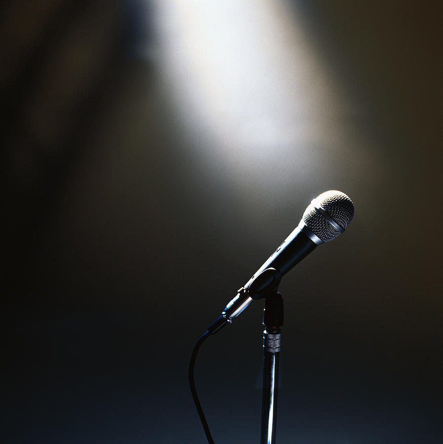 Side Profile Of A Microphone On A Stand Photograph by George Doyle