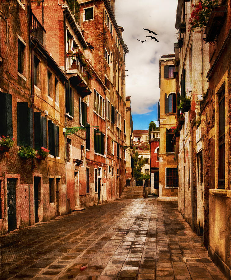 Side Street in Venice Photograph by Mick Burkey