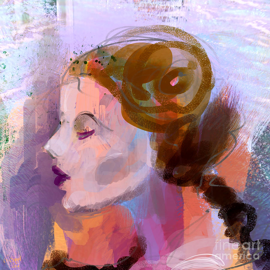 Digital Painting - Side View Female in Pastel shades by George Sneyd