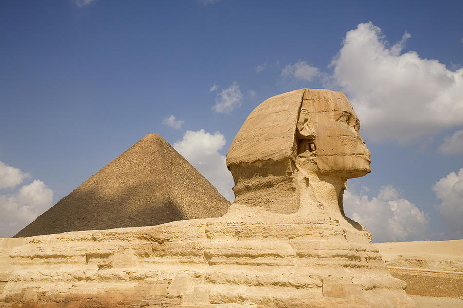 Side View Sphinx And Pyramid Photograph by Grant Faint