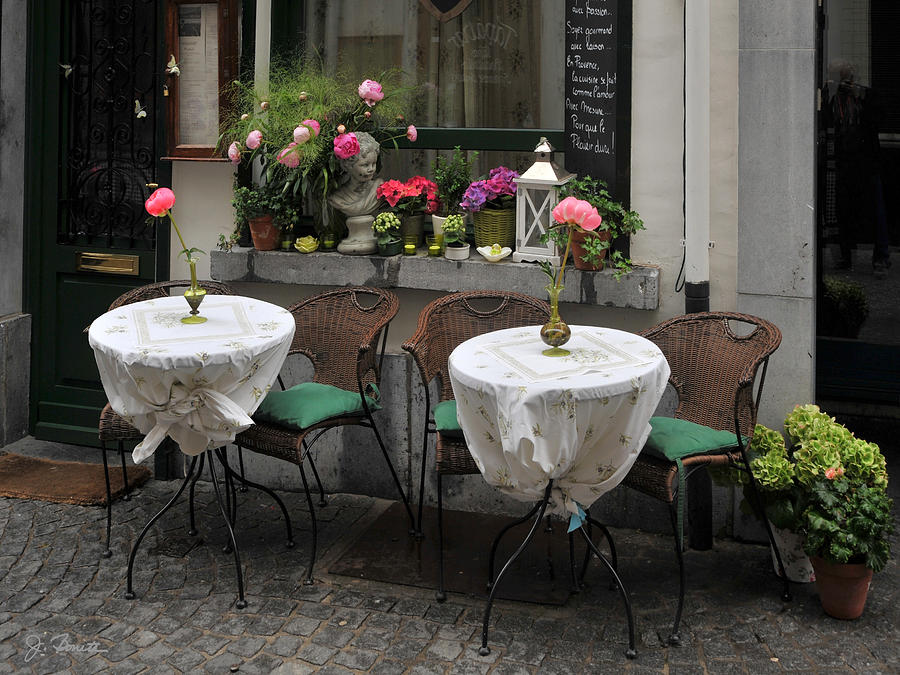 Sidewalk Cafe in Antwerp Photograph by Joe Bonita