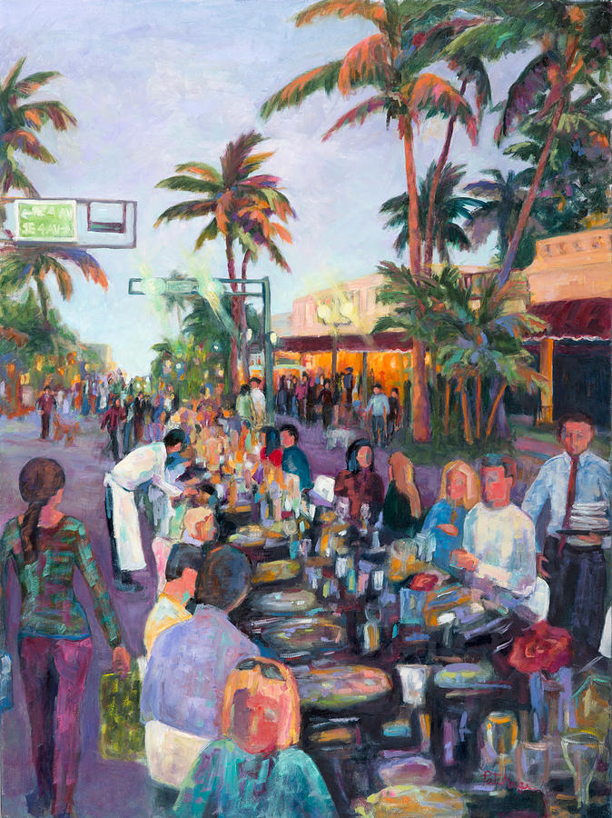 Sidewalk Feast Painting by Patricia Maguire