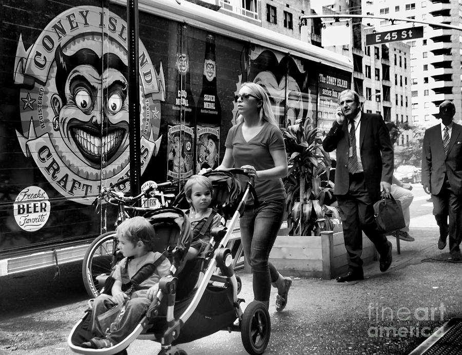 Sign Photograph - Sidewalks of New York - Beer Truck by Miriam Danar
