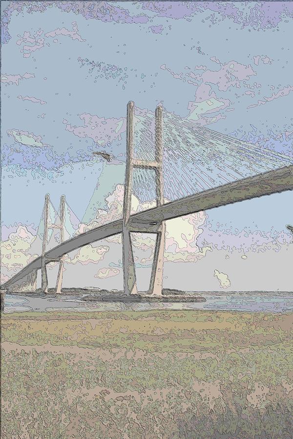 Sidney Lanier Bridge Digital Art - Sidney Lanier Bridge by Melissa Herndon