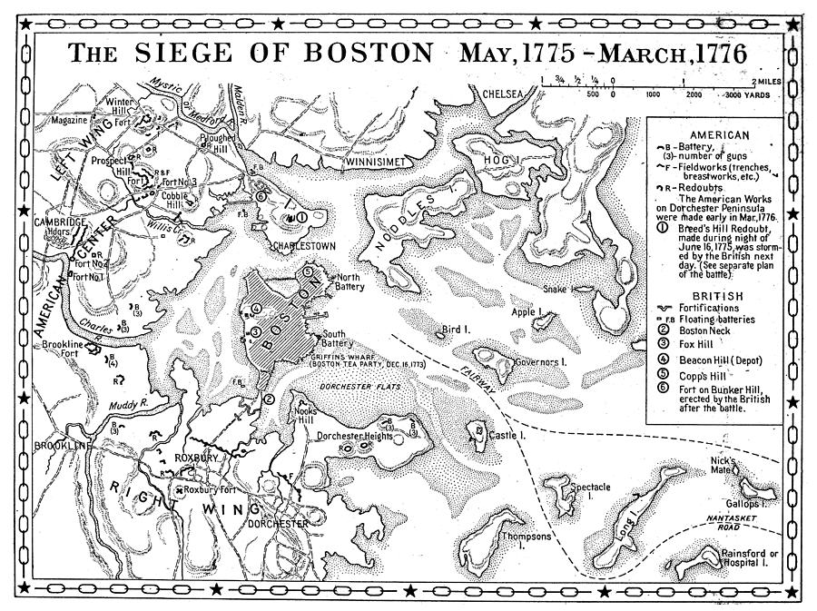 Siege Of Boston Map Photograph by Granger