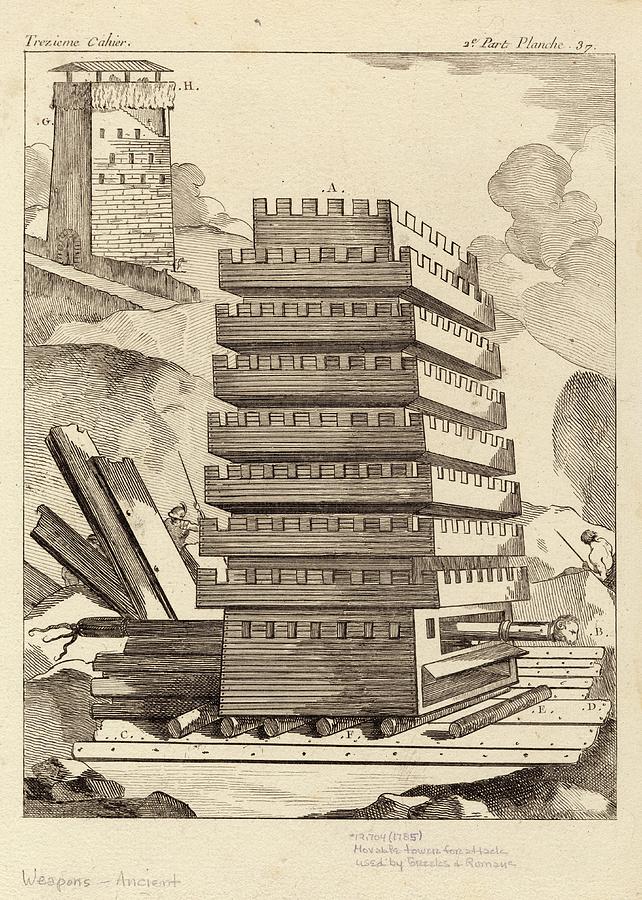Siege Tower Photograph by Images Of The Ancient World/new York Public Library