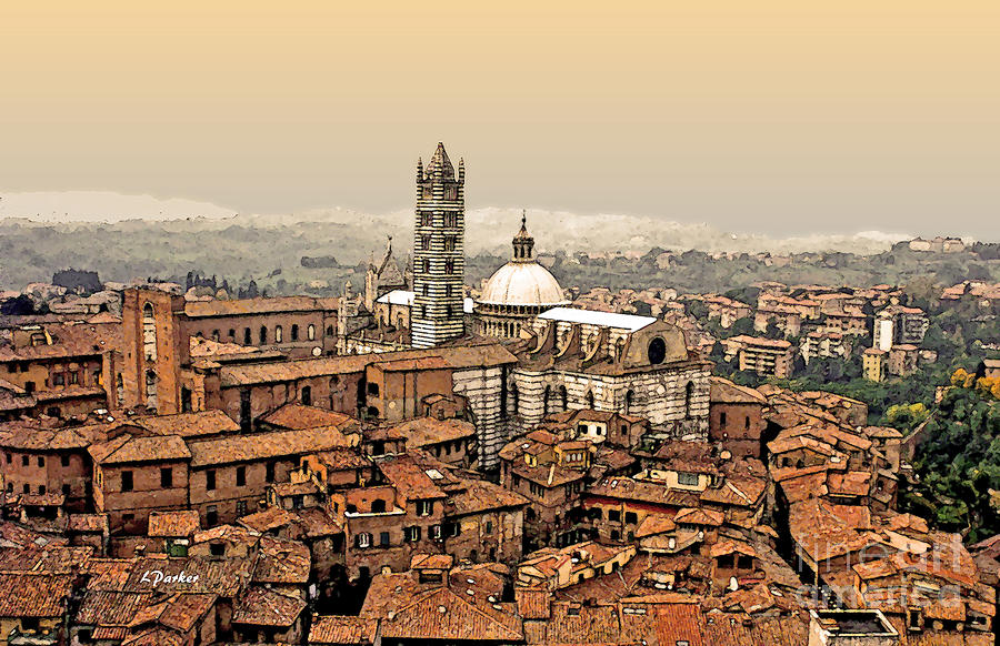 Impressionism Photograph - Siena Italy Rooftops by Linda Parker
