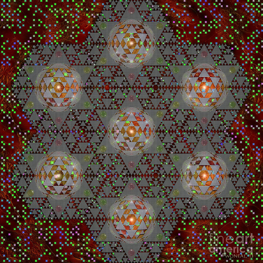 Pattern Digital Art - Sierpinski Constellation 7-3 by Walter Neal