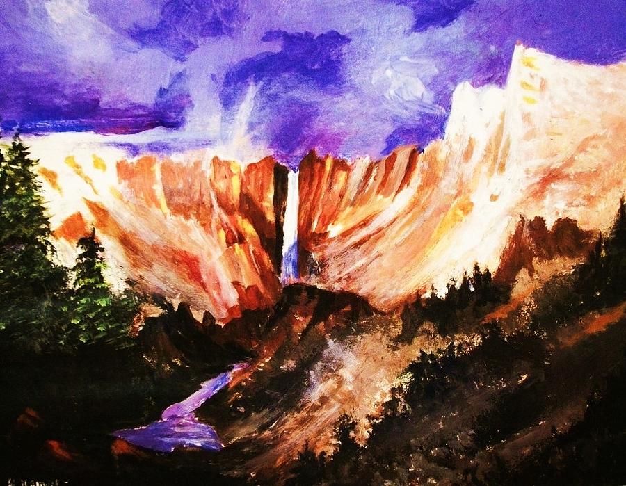 Sierra Cascade Painting by Al Brown