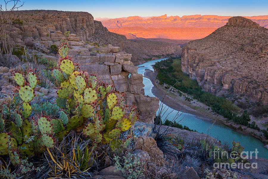 Mountain Photograph - Sierra del Carmen and the Rio Grande by Inge Johnsson