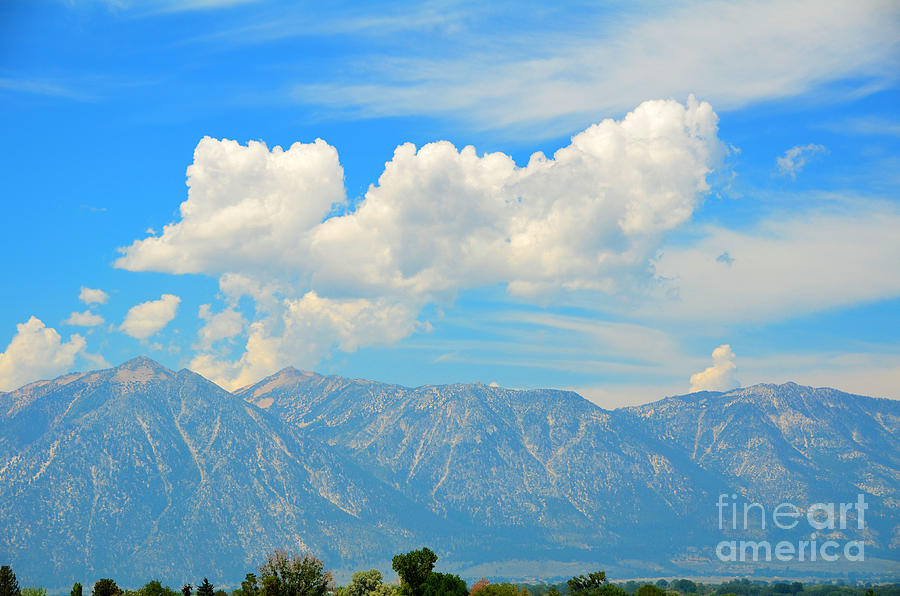 Sierra Nevada Mountains with Thunder Clouds Photograph by Debra Thompson