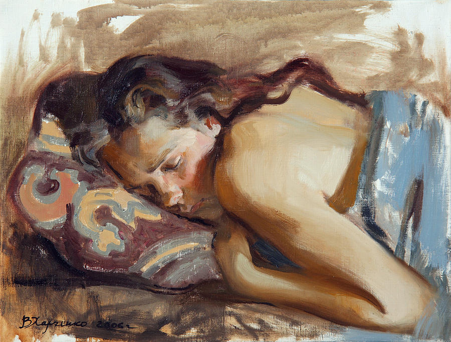 Portrait Painting - Siesta by Victoria Kharchenko