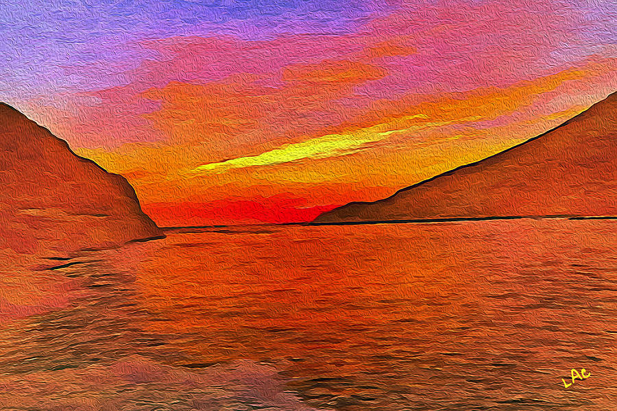 Sifnos Sunset #2 Painting by Doggy Lips