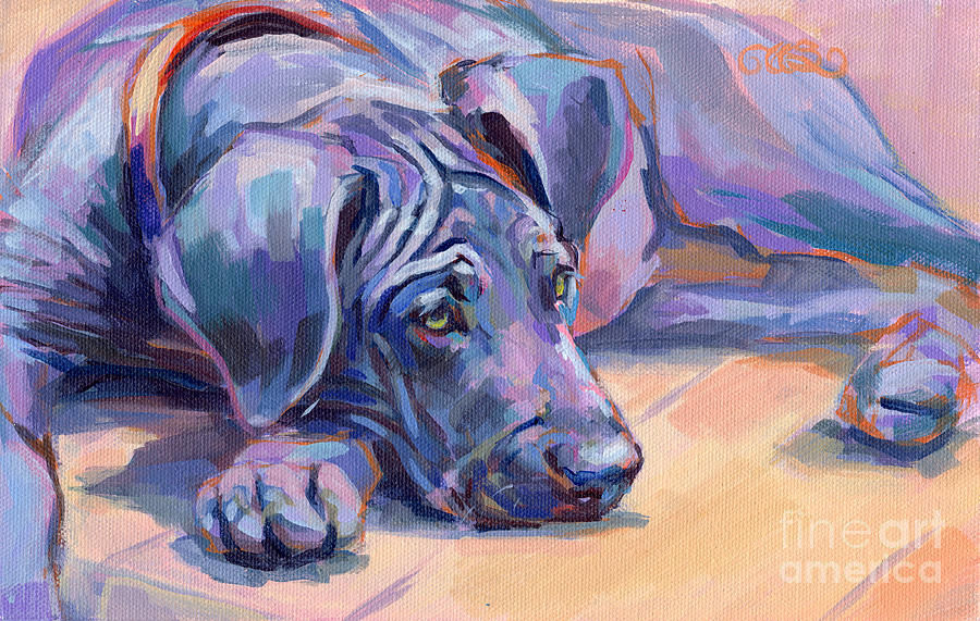 Great Dane Painting - Sigh by Kimberly Santini