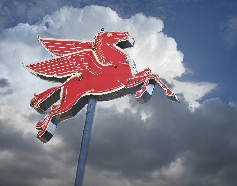 Sign of the Flying Red Horse Photograph by David and Carol Kelly