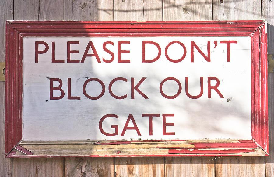 Sign Photograph - Sign on gate by Tom Gowanlock