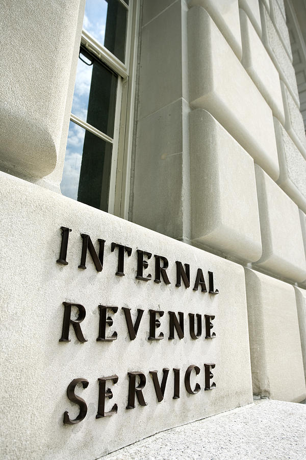 Sign on Internal Revenue Service building, Washington, DC Photograph by Thinkstock