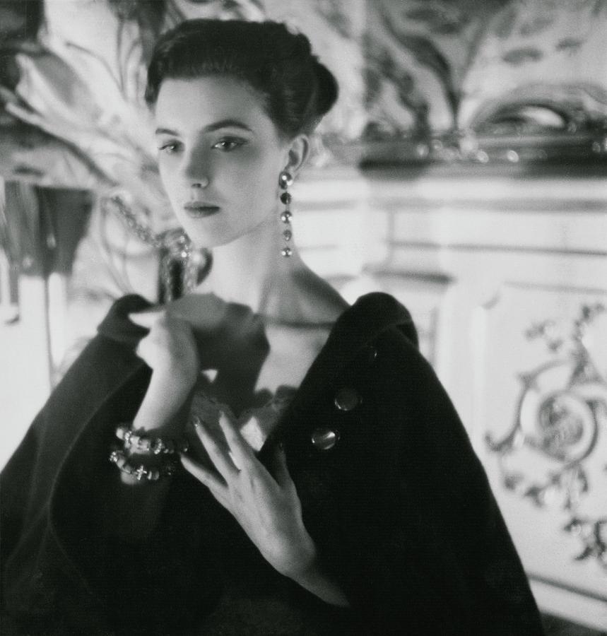 Signorina Illaria Occhini Wearing A Cape Photograph by Henry Clarke