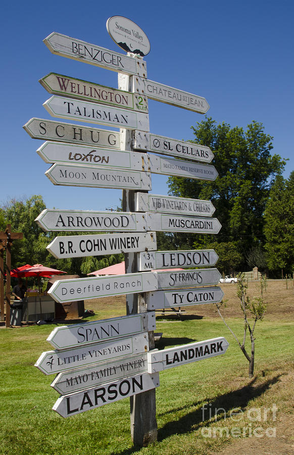Signs For California Vineyards Photograph by Bill Bachmann