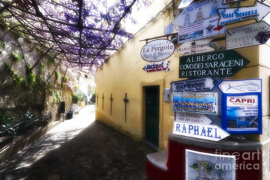 Spring Photograph - Signs in Positano by George Oze