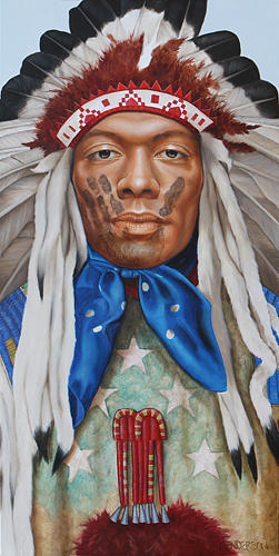 American Indian Painting - Signs of Courage by K. Henderson by K Henderson