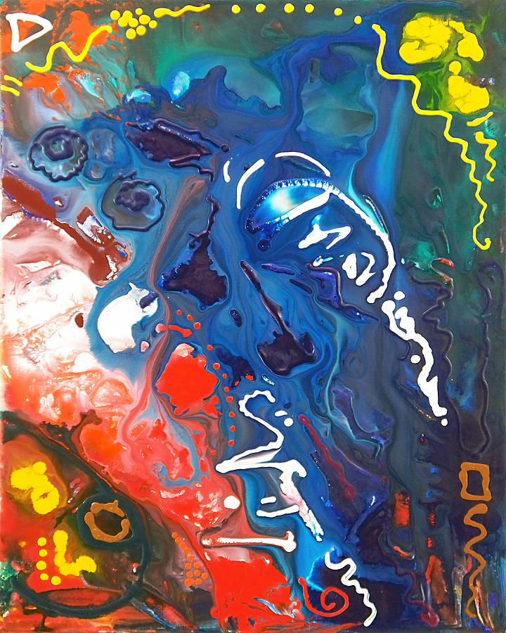 SIGNS OF LIFE canvas four Painting by Sally Trace