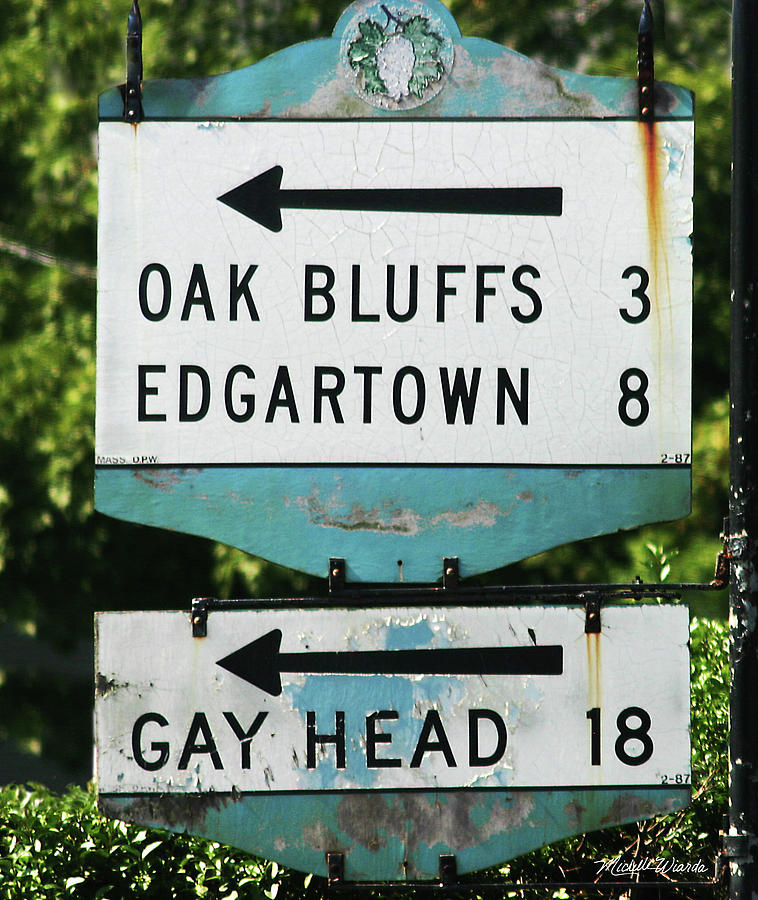 Sign Photograph - Signs of Simpler Times Marthas Vineyard Massachusetts by Michelle Constantine