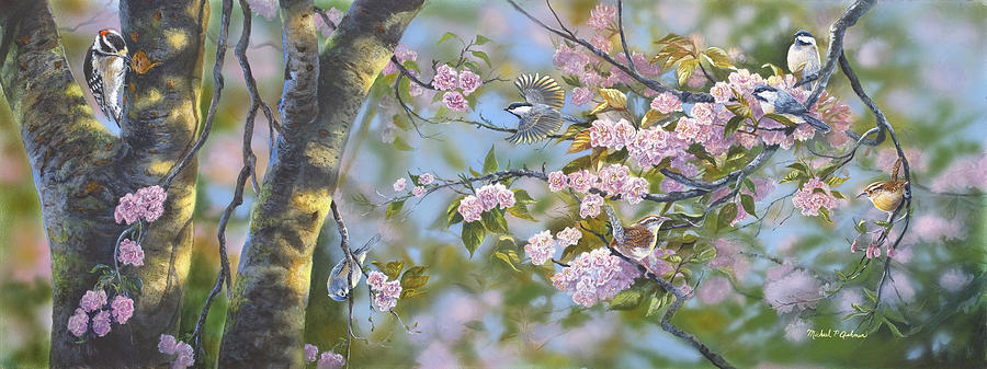 Chickadee Painting - Signs of Spring by Michael Ashmen