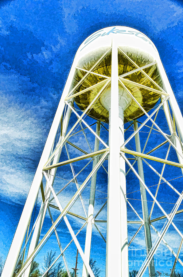 Sikeston Water Tower Digital Paint Photograph by Debbie Portwood